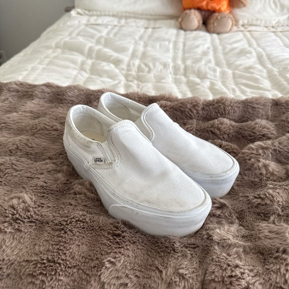Vans platform White Slip-On Sneakers - Picture 1 of 6